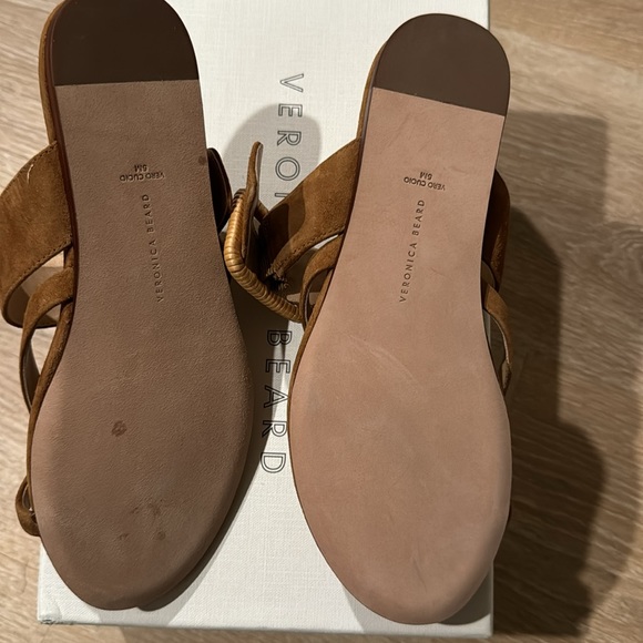 Veronica beard Salva caramel  cross sandals 5 - Picture 3 of 6